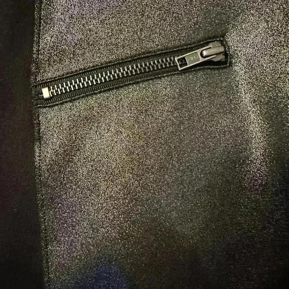 ROCK & REPUBLIC - BLACK AND SILVER SHINY FAUX LEATHER LEGGINGS - SIZE S - Picture 3 of 5